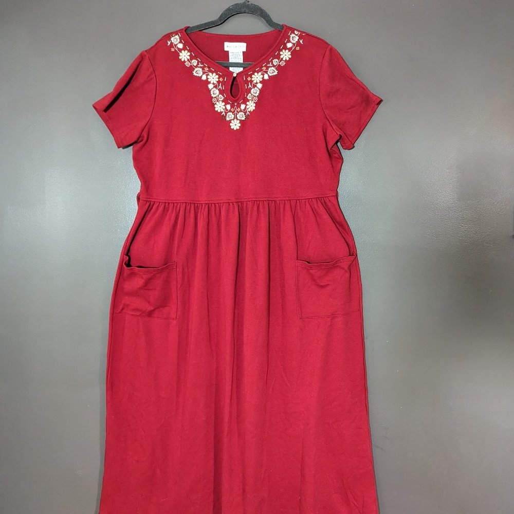 Dress - White Stag brand. Size XL. Red short sleeve with keyhole top and flower